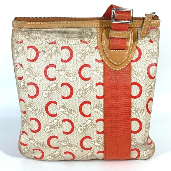 CELINE Logo Macadam Horse-drawn Carriage Bag Crossbody Pochette Shoulder Bag - Picture 7 of 14